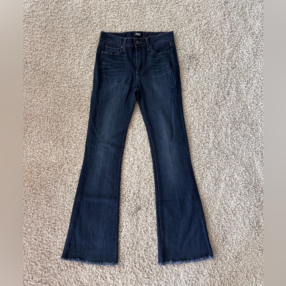 PAIGE Indigo Denim high rise bell jeans, size 26